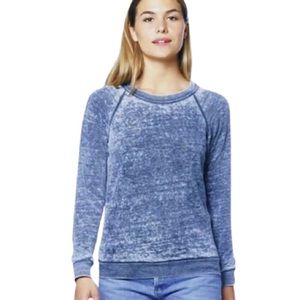 NWOT Junk Food Clothing Burnout Blue Sweatshirt Size L